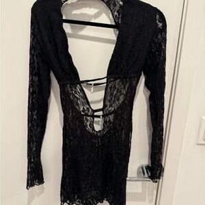 Outcast Black Lace Long Sleeve Dress